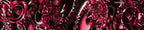 Abstract digital artwork featuring glossy, metallic pink and red swirls and ribbon-like forms on a black background, with a small 'needo render365' watermark in the top right corner.