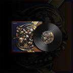 A vinyl record and its album cover for 'telepathic life' by the artist 'neeko', displayed against a dark, abstract background.